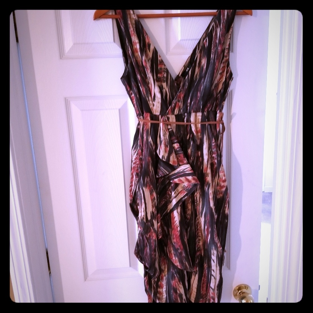 H&M Multi-color Belted Dress Size 8